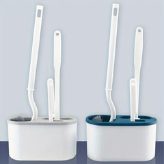 Toilet Brush With Holder Set Flexible S-shaped Long Handle Cleaning Brush