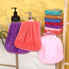 Absorbent Coral Velvet Hand Towel for Kitchen and Bathroom Use