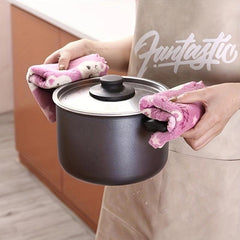 10pcs Reusable Cleaning Cloth Cartoon Printed Rag Dishwashing Cloth