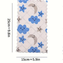 10pcs Reusable Cleaning Cloth Cartoon Printed Rag Dishwashing Cloth