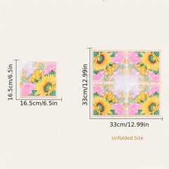 Sunflower Printing Paper Napkins - Decorative for Birthday Tea Party Wedding