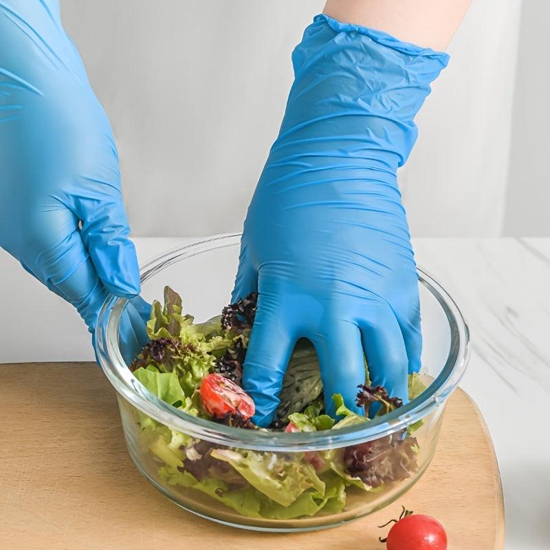 100pcs 9inch Disposable Nitrile Gloves Non-slip Extra Thick Industrial Wear