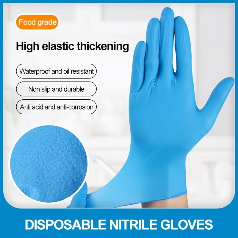 100pcs 9inch Disposable Nitrile Gloves Non-slip Extra Thick Industrial Wear