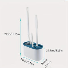3pcs Wall-mounted Toilet Set Long Handle Cleaning Brush Soft Hair Household