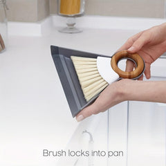 Mini Desktop Broom Duster Set Wooden Handle Hook Accessories for Sweeping Dust