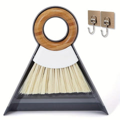 Mini Desktop Broom Duster Set Wooden Handle Hook Accessories for Sweeping Dust
