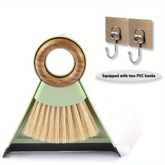 Mini Desktop Broom Duster Set Wooden Handle Hook Accessories for Sweeping Dust