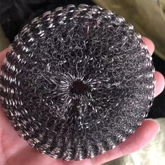 Stainless Steel Wire Ball Brush With Long Handle Kitchen Cleaning Scrubber