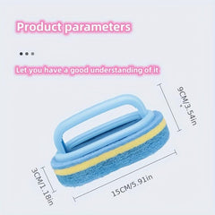 1pc Sponge Cleaning Brush With Handle Bathroom Bath And Tile Scrub Brush