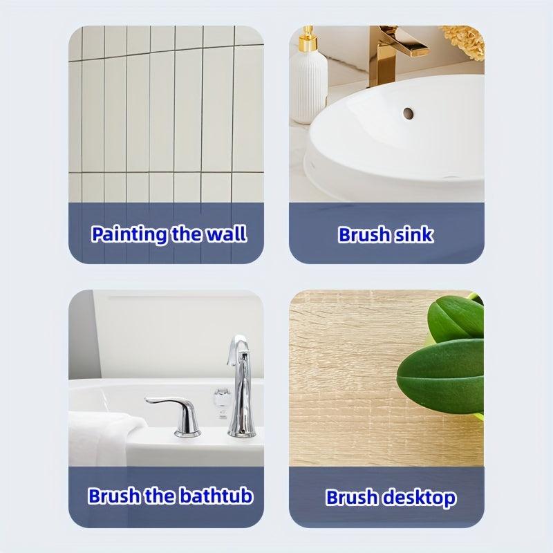 1pc Sponge Cleaning Brush With Handle Bathroom Bath And Tile Scrub Brush