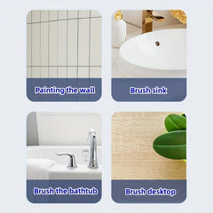 1pc Sponge Cleaning Brush With Handle Bathroom Bath And Tile Scrub Brush