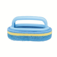 1pc Sponge Cleaning Brush With Handle Bathroom Bath And Tile Scrub Brush