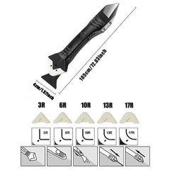 5-In-1 Silicone Cleaning Scraper with 5 Replaceable Heads, Caulking Tool