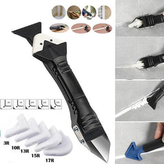 5-In-1 Silicone Cleaning Scraper with 5 Replaceable Heads, Caulking Tool