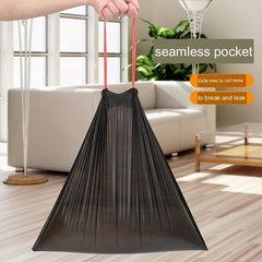 75pcs Drawstring Garbage Bag Disposable Rubbish Bag Handheld Trash Household