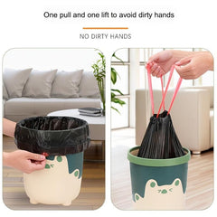 75pcs Drawstring Garbage Bag Disposable Rubbish Bag Handheld Trash Household