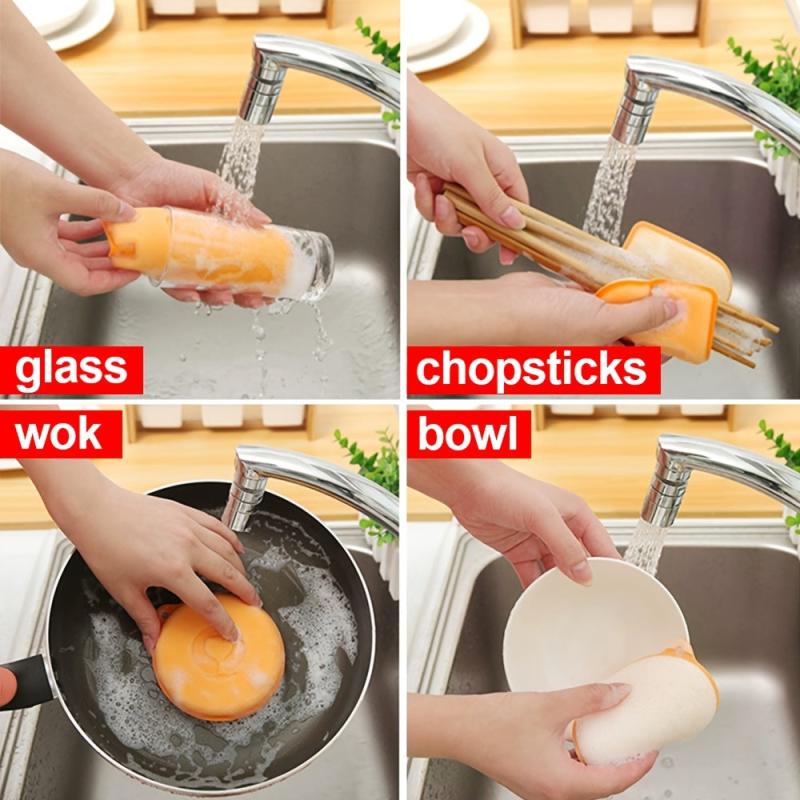 5pcs Thickened Dish Washing Sponge Scouring Pad