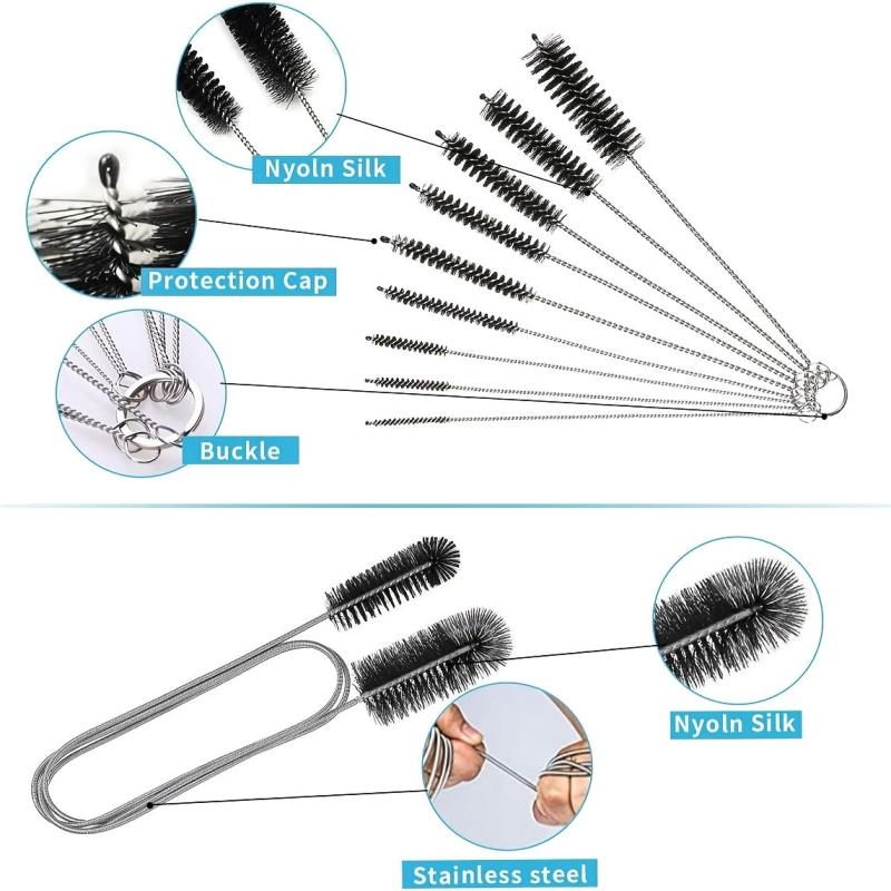 11pcs Nylon Cleaning Brush Set Waterproof Durable Kitchen Bathroom