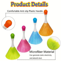 4pcs Washable Microfiber Hand Grip Duster for Electrostatic Cleaning