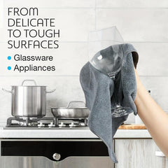 12pcs Microfiber Cleaning Cloth Absorbent Dishwashing Towel Reusable