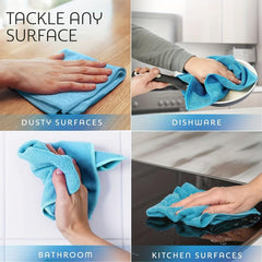 12pcs Microfiber Cleaning Cloth Absorbent Dishwashing Towel Reusable