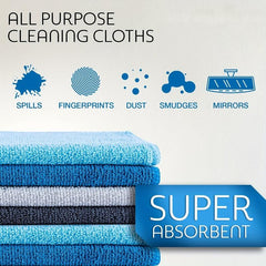12pcs Microfiber Cleaning Cloth Absorbent Dishwashing Towel Reusable