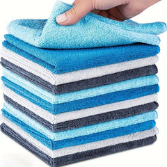 12pcs Microfiber Cleaning Cloth Absorbent Dishwashing Towel Reusable