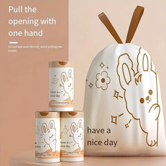 Strong Drawstring Trash Bags - 60pcs Roll - Disposable Garbage Bags