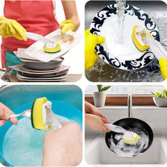7pcs Non Scratch Dish Wand Cleaning Scrub Set