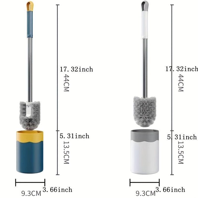 Toilet Brush With Holder Semi-circular Design Stainless Steel Long Handle