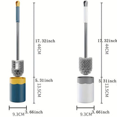 Toilet Brush With Holder Semi-circular Design Stainless Steel Long Handle