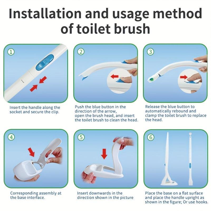 Disposable Toilet Brush With 12 Replacement Head