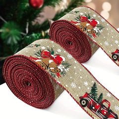 6 X 5Yard Merry Christmas Truck Tree Snowflake Ribbon