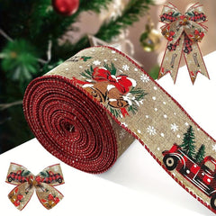 6 X 5Yard Merry Christmas Truck Tree Snowflake Ribbon