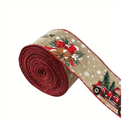 6 X 5Yard Merry Christmas Truck Tree Snowflake Ribbon