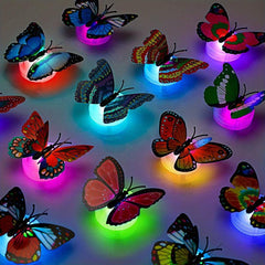24pcs 3D LED Butterfly Night Light Sticker for Garden Backyard Party