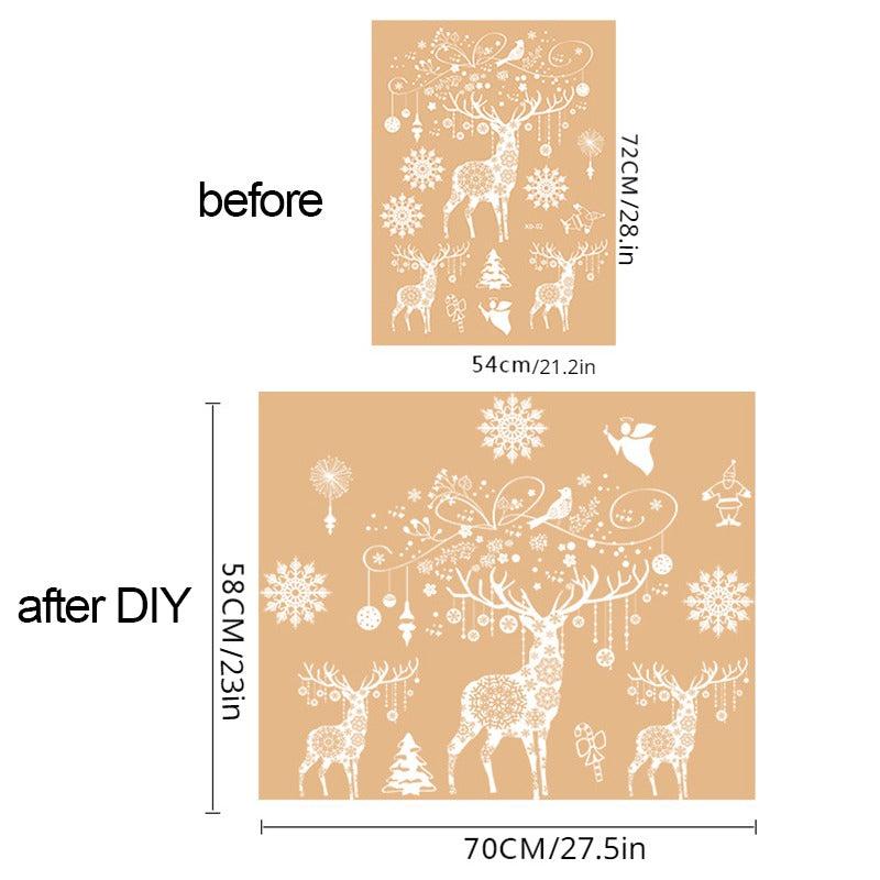 Large Christmas Window Stickers Snowflake Elk Xmas Tree Sticker