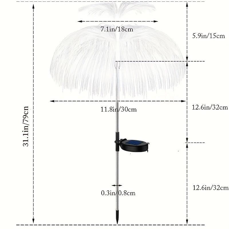 3pcs Solar Flower Lights Outdoor Garden Double Layer Jellyfish Solar Yard Lights