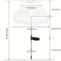 3pcs Solar Flower Lights Outdoor Garden Double Layer Jellyfish Solar Yard Lights