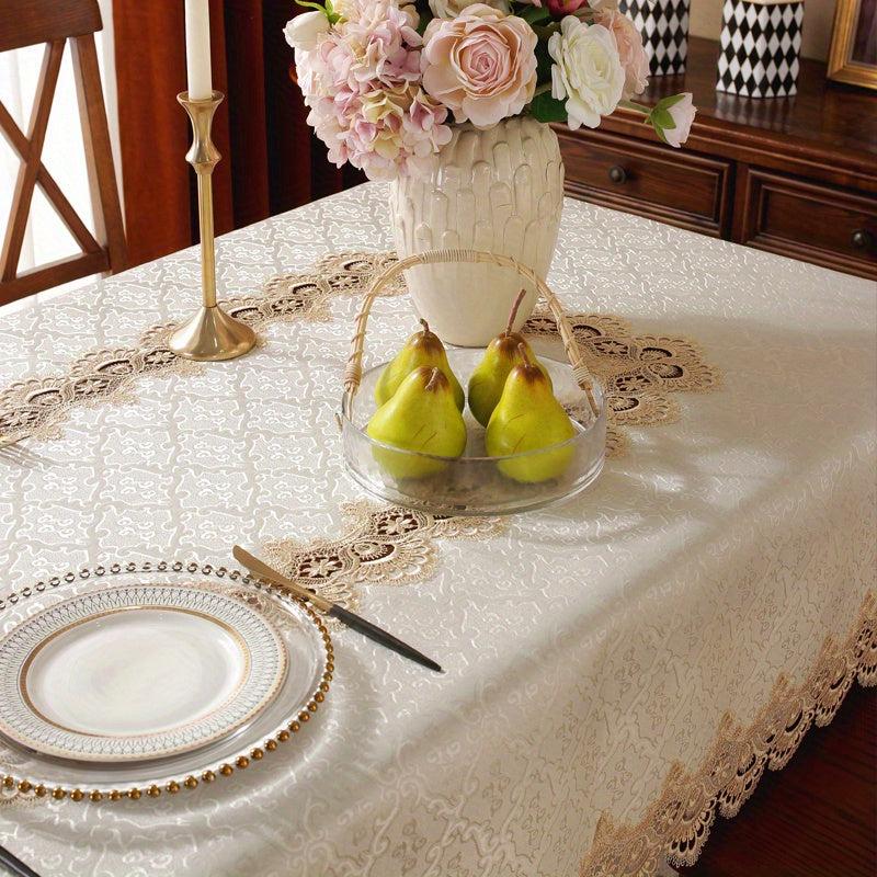 Coffee Full Lace Jacquard Satin Fabric for Home Decor