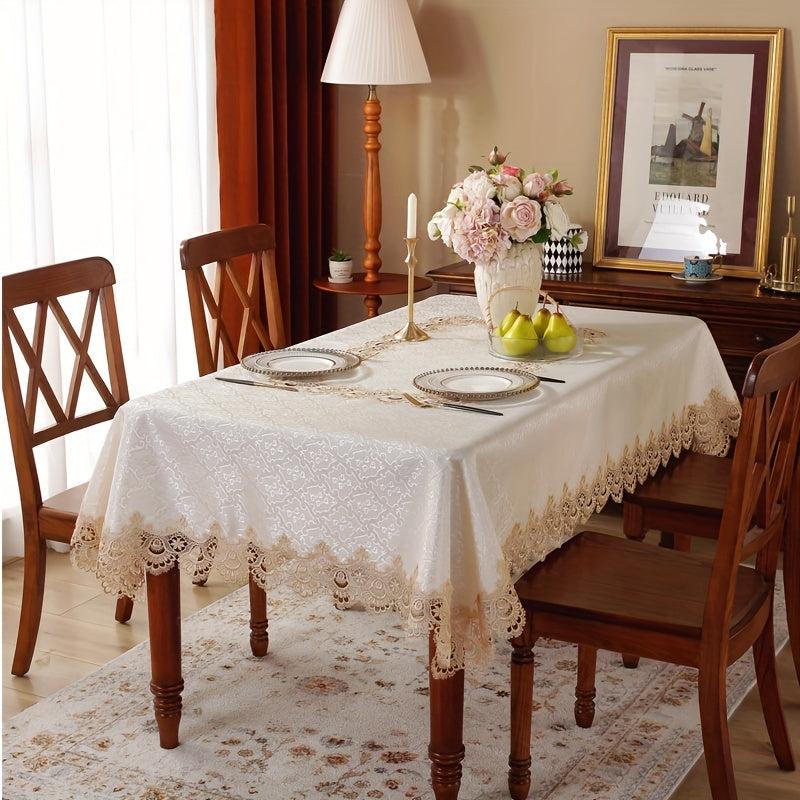 Coffee Full Lace Jacquard Satin Fabric for Home Decor