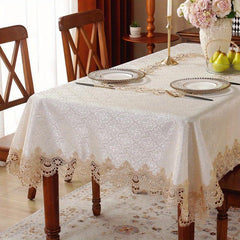Coffee Full Lace Jacquard Satin Fabric for Home Decor