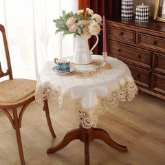 Coffee Full Lace Jacquard Satin Fabric for Home Decor