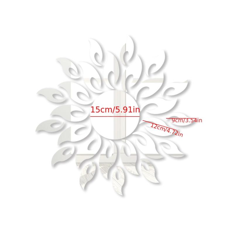 Sunflower Acrylic Mirror Wall Stickers for Living Room