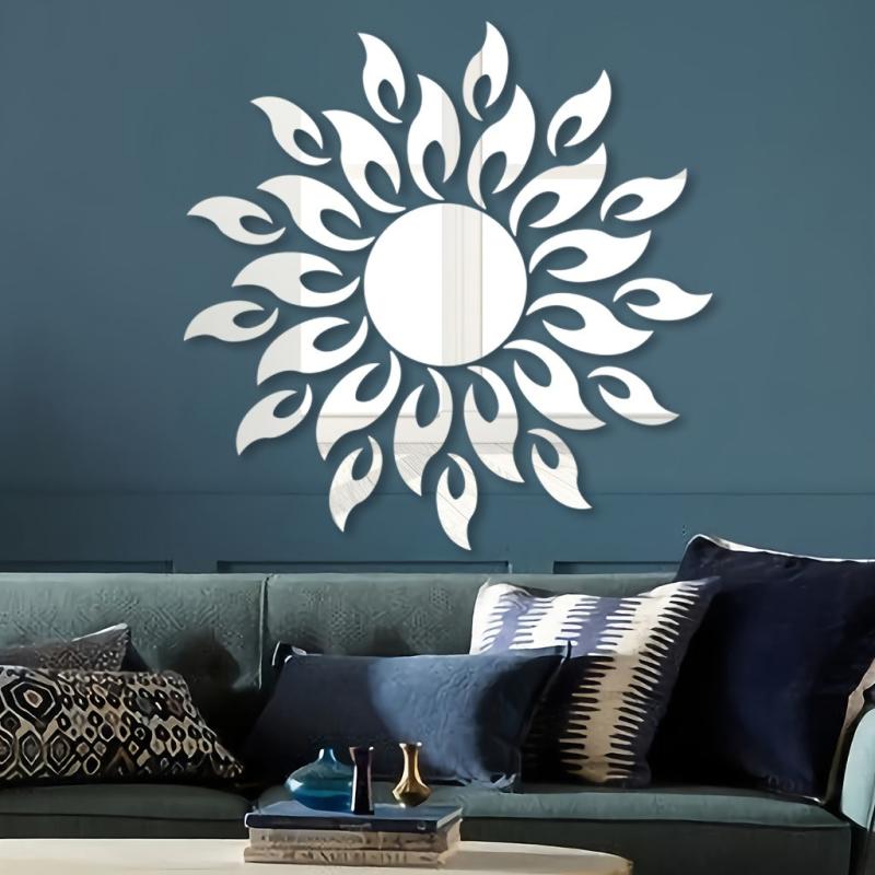 Sunflower Acrylic Mirror Wall Stickers for Living Room