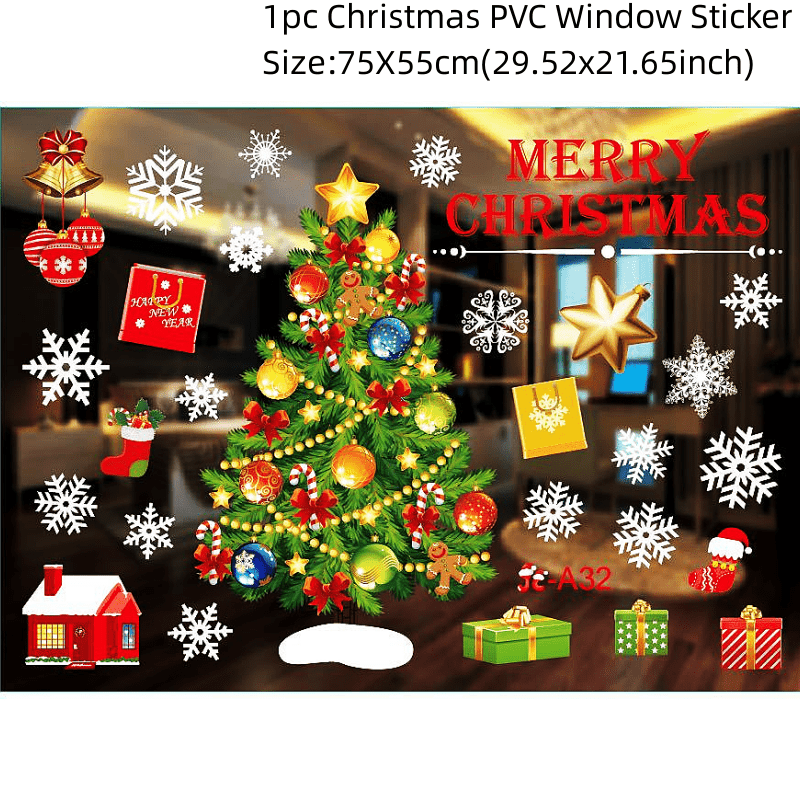 Festive Electrostatic Window Stickers for Christmas