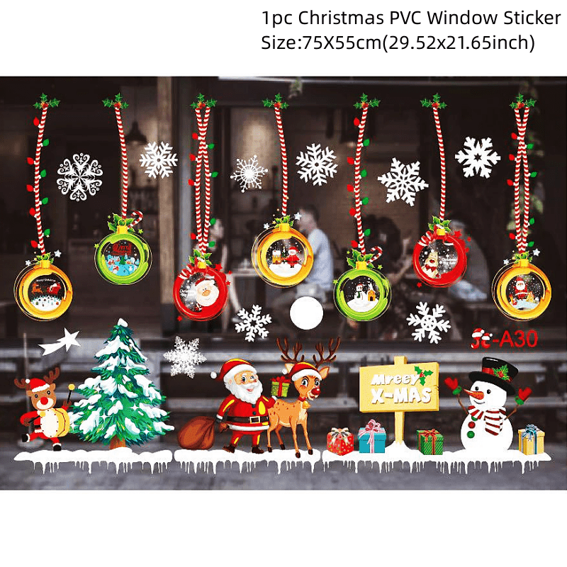 Festive Electrostatic Window Stickers for Christmas