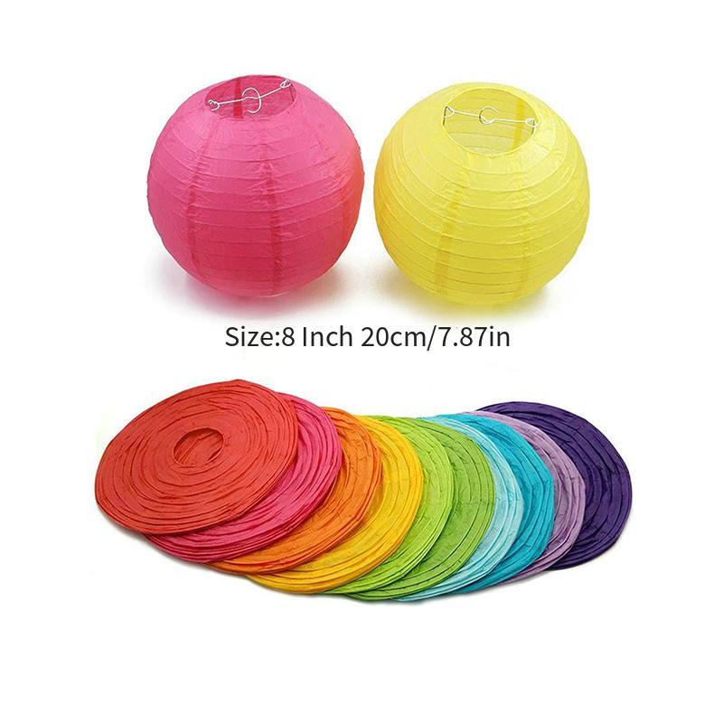 10pcs Festive Paper Lanterns 7-9inch Random Hanging Lamp for Holidays