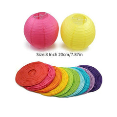 10pcs Festive Paper Lanterns 7-9inch Random Hanging Lamp for Holidays