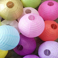 10pcs Festive Paper Lanterns 7-9inch Random Hanging Lamp for Holidays